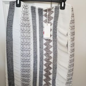 Tory Burch Navy, Brown & White Skirt - Size 12
